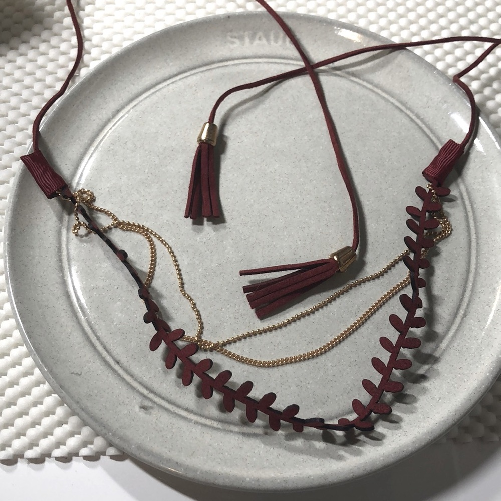 Red Faux Leather Hair Band
